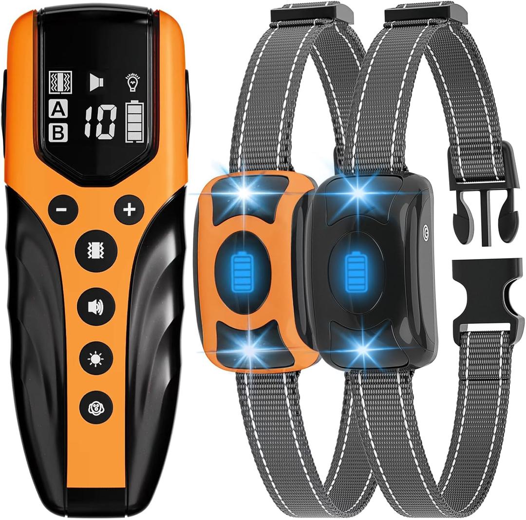 No Shock Dog Training Collar, 2025 Vibrating Dog Collar with Remote 2000ft, Beep and Vibration Collor for Dogs 10-120lbs, Rechargeable/Security Lock & Painless & Humane to Stop Bad Behaviors