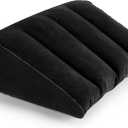 USHMA Inflatable Wedge Pillow for Traveling, Portable Blow up Travel Wedge Pillow for Sleeping in Bed, Fast Inflation & Deflation Inflatable Bed, Ideal for Home, Travel, and Outdoor (20*14*7", Black)