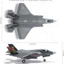 F-35B Lightning Fighter Jet Model-1/72 Scale Lockheed Martin BF01 Steath Metal Aircraft Models for Collector, Aviation Enthusiast-Premium Collectiable with Display Stand
