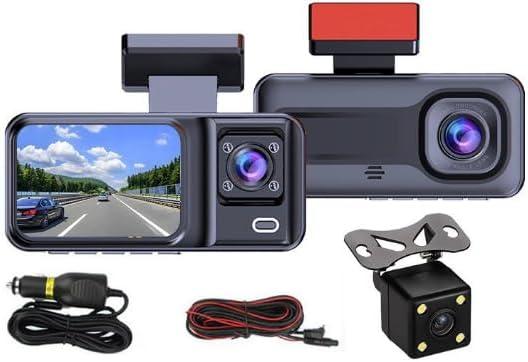 3 Lens Dash Cam WiFi 64G Card Full HD Dash Cam Front and Rear Dash Camera for Cars with Built-in 5GWiFi