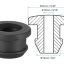 PATIKIL 19mm / 3/4 Inch Drill Hole,9/16 Inch ID Rubber Grommets, 10 Pcs Top Hat Grommet for Wiring Eyelet Ring Gasket Automotive Firewall Cable Hole Plugs Wires Protection, Black