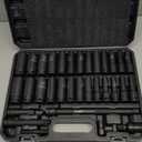 32PCS 1/2" Drive Impact Socket Set - Heavy Duty Industrial-Grade Deep Sockets, Metric/SAE Full Set with Extension Bar, Cr-V Steel Corrosion-Resistant Coating & Premium Storage Case