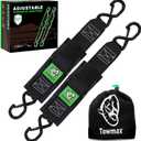 Boat Tie Down Straps to Trailer - 1,200 LBS Boat Straps with Safety Lock - 2" X 48" Adjustable Boat Trailer Strap (2PK) - Boat Straps for Trailers, Jet Ski, Kayak (Black)