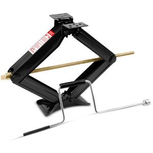 RV Trailer Camper Stabilizer Leveling Scissor Jacks, 5000LBS Load Capacity RV Scissors Jack, Adjustable Jack Stands with Screw Mechanism, MAX 24-inch Extension, w/Handle