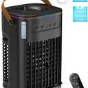 Small Air Conditioner Portable Ac Unit, Evaporative Air Cooler With 2Ice Packs & 1.2L Water Tank, Personal Air Cooler with Remote, Powered by USB, Mini Room Air Conditioner for Car