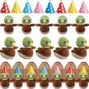 30 Pcs Adopt a Mallard Duck Party Favor Plush Toys Stuffed Animals 10 Mallard Duck Adopt Party Birthday Favor with10 Birthday Hats 10 Kraft Paper Boxes Stuffed Pet for Kids