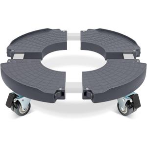 W B D WEIBIDA Round Dolly with Wheels Heavy Duty, Adjustable Pot Dolly 16-20 Inch, Large Plant Mover Indoor Outdoor, Muti Functional Rolling Dolly for Trash Can, Keg, Drum, Barrel (Grey)