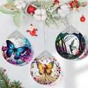 Butterfly Fairy Christmas Ornament - Stained Glass, Tree Decor, Gift Exchange Idea