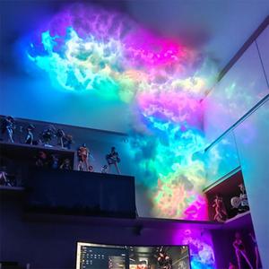 3D Thundercloud Storm Ceiling Lights DIY Kit Music Sync Cotton Thunder Lightning Cloud Light Fluffy for Gaming Room Bedroom Wall Night Party Decoration