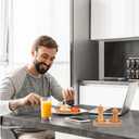 GORGECRAFT Wooden Salt and Pepper Mill Tray Acacia Wood Tray Peper Mill Holder Mills & Shakers Salt & Pepper Grinder Rest for 2 Mills Accessories Kitchen Storage Holder Home Decor Crafts, Wheat