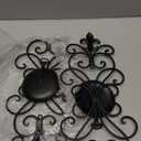 Wall Sconces Candle Holder Set of 2, Metal Wall Decorations Hanging Wall Mounted Candle Sconces for Living Room Dining Room, Black with Gold (Black with Gold) (Antique Black-1)