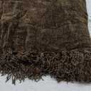 CozeCube Chenille Throw Blanket for Couch, Cozy Plush Fuzzy Decorative Dark Brown Blanket with Fringe Tassels, Lightweight Throws for Bed Sofa Gift Home Decor, 50"X60"