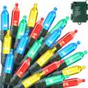 Joiedomi LED Christmas String Lights,250 Count 32.6FT Battery Operated Christmas Tree Fairy Lights with 8 Modes, Multifunction Green Wire for Xmas Decor Party Holiday House, Multicolor