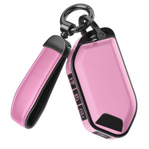 for Kia Key Fob Cover Accessories- Matte TPU Key Fob Cover with Leather Keychain for Telluride，Carnival,K5 gt line，K5，Forte，K4，Sorento，Sportage and More.