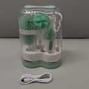 Momcozy 7 in 1 Electric Bottle Brush Kit, Portable Cleaning Set with Formula Mixer, Silicone Brush, Nipple Brush, Straw Brush, Soap Dispenser, Drying Rack - Long Battery Life for Home & Travel (Green)