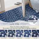 Lahome Moroccan Blue Rugs for Living Room Washable Rugs 8x10 Non-Slip Ultra-Thin Extra Large Area Rug Throw Stain Resistant Rug for Dining Room Table, Geometric Print Modren Rug for Bedroom Hana