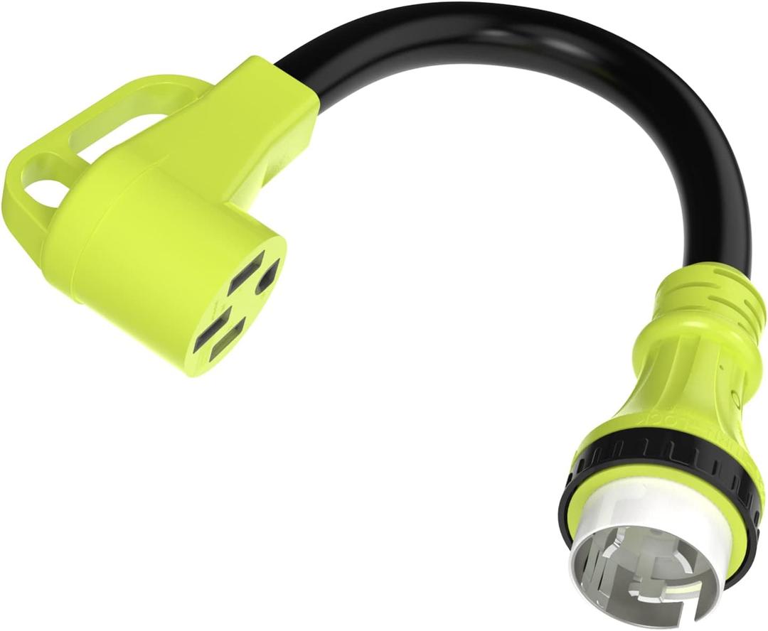 50 Amp Twist Lock Adapter with Grip Handle, NEMA SS2-50P Male to 14-50R Female Adapter, Heavy Duty RV Power Cord Adapter, 50 Amp Adapter for Generator Dryer Welder EV STW 6/3+8/1 AWG(1.5FT 125/250V)