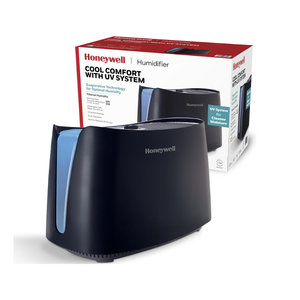 Honeywell Cool Moisture Humidifiers for Bedroom, Medium Rooms, 1.1 Gallon, Invisible Moisture Humidifier for Baby, Kids, Quiet, Easy to Clean, UV Technology, Black, HCM350B