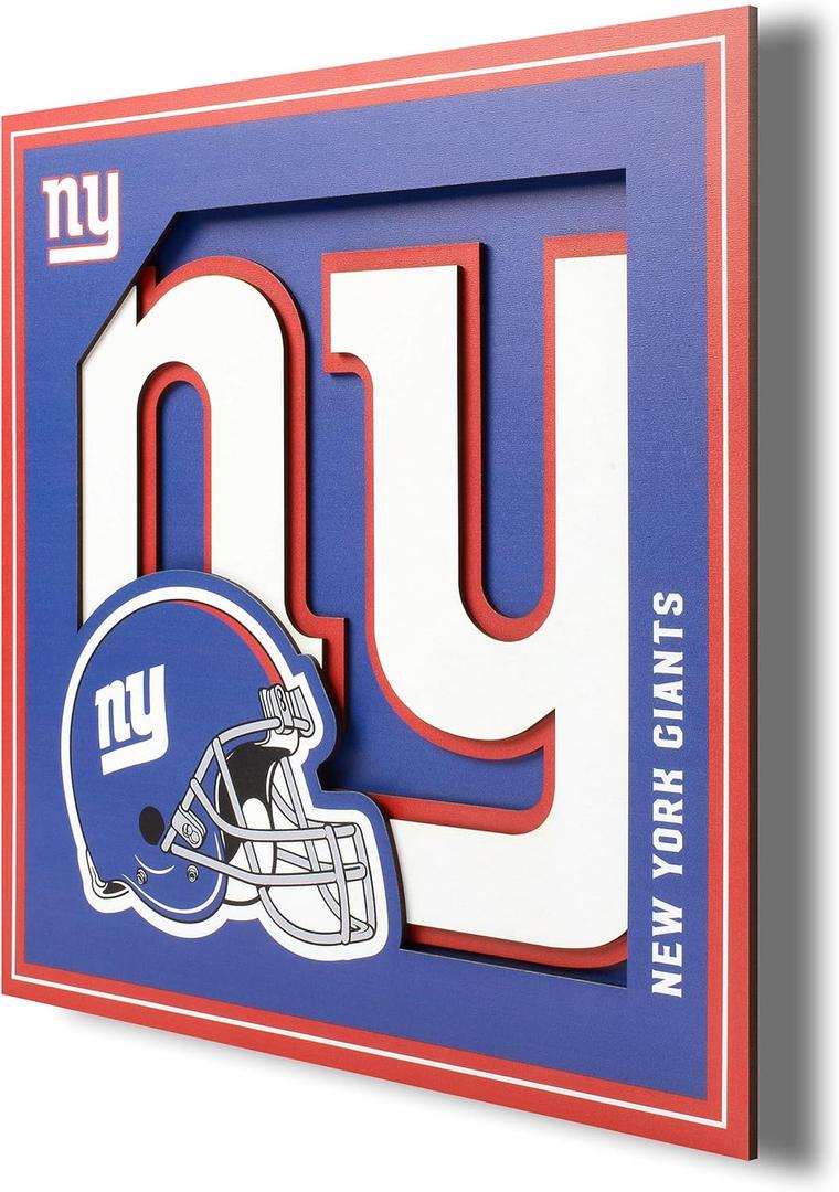 YouTheFan NFL Officially-licensed 3D Logo Series Wall Art - made of multiple layers - ready to hang on wall - bold design, perfect fan gift