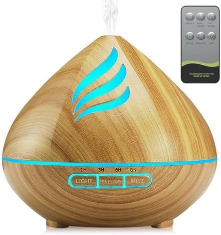 Professional Grade 500ML Essential Oil Diffuser, Aromatherapy Experience with 14 Color Lights, Multiple Timer Options, Diffusion Technology and Waterless Auto-Off System