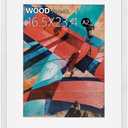 A2 Poster Frame,16.5x23.4 Natural Soild Wood White Picture Frames with Polished Plexiglass,Easy to Hang,Display Picture A2 without Mat or A3 with Mat for Wall Mounting Horizontally and Vertically