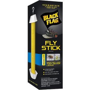 Black Flag Fly Stick, Trap Houseflies and Flying Insects, Pack of 6