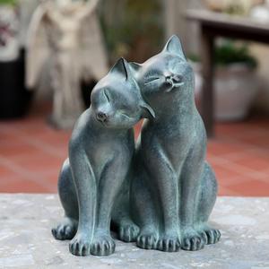 Newman House Studio Garden-Statues Cats Kitten-Couple Figurines Decor - Polyresin Sculpture for Outside Farmhouse Yard, 8.9 * 8.3 * 10.9 Inch, 8.9L x 8.3W x 10.9H inch