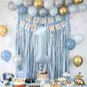 2 x Big Number 1 Balloons, Light Matte Sky Blue Foil 1 Balloon Numbers 40 Inch, Giant 1st Birthday Party Decor, Baby Powder Blue Mylar Helium One Balloon for Boys Girls Baby Shower Anniversary Decorations