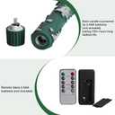 2 x Eywamage Green Christmas Tree Flameless Taper Candles with Remote, Flickering LED Wax Candlesticks Set of 2