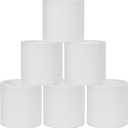 LAMPWELL TINA Off White Clip on Chandelier Lamp Shades Set of 6,Small Lamp Shades Clip on bulb,5"5"H5",Mini Linen Drum Lamp Shade,FOR CANDLE BULB AND SMALL GENERAL BULB