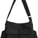 VODIU Messenger Bag Large Canvas Hobo Crossbody Tote for Women/Men, Shoulder Laptop Bag with Multi Pockets for Work,Travel