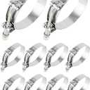 QWORK 2.5" T-Bolt Hose Clamp Stainless Steel, Working Range 70mm-78mm for 2.5" Hose ID, Intake Intercooler Hose Clamp, 10 Pack