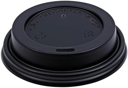 Boardwalk Hot Cup Lids, Fits 8 oz Hot Cups, Black, 1,000/Carton