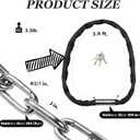 FIGODE Stainless Steel Chain Lock with 4 Same Keys, Rustproof Lock and Chain, Marine Grade Lock for Bike, Moto, Scooter, Boat, Truck and Door. Anti-Theft – 110 CM Long Chain
