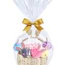 Wowfit 10 CT 16x24 Inch Clear Cellophane Gift Bags – Food-Safe Cello Bags for Small Gift Baskets, Wine Raffles, Bridal or Baby Showers, and More (No Gusset, Ribbon Not Included)