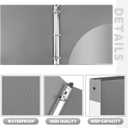 Henoyso 48 Pcs Gray 1.5 Inch 3 Ring Plastic Binder Bulk, 1 1/2 Inch Soft Flexible Binders Three Round Rings Fit 8.5x11 Papers for School Office Home File Organization Supplies