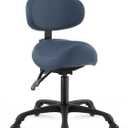 Pneumatic Swivel Rolling Saddle Chair with Wheels and Ergonomic Back Support for Hair Stylist, Dental Hygienist, Hygienic Clinic, Spa, Massage, Home, Office - 510 KOA