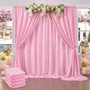 20 ft x 10 ft Thick Pink Backdrop Curtain for Wedding Parties, 4 Panels Pink Polyester Wedding Backdrop Drapes for Party Birthday Backdrop Photography Home Decorations
