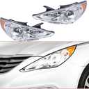 LABLT Headlights Assembly Replacement for Sonata 2011 2012 2013 2014 Projector Headlight Clear Lens Replacement for 209150009 209149009 921013Q000 921023Q000 HY2502159 HY2503159