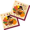 Thanksgiving decorations, Disposable Paper Napkins for Autumn Party Decorations and Thanksgiving Party Decorations, 50 Pack, Turkey Design