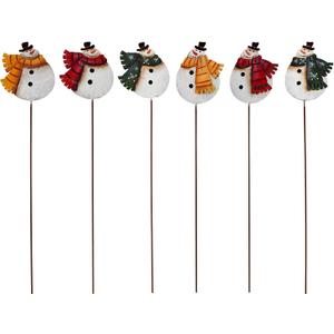 Veclotch 16" H Christmas Snowman Garden Stake Decor, Rustic Metal Snowman Yard Sign Outdoor Yard Stake Lawn Ornament, Merry Christmas Yard Decor Xmas Holiday Decoration
