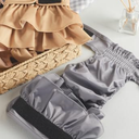 Reusable Dog Diapers Female Medium Washable, Premium Doggie Diaper for Dogs, Pack of 2, Highly Absorbent Dog Diaper for Heat, Incontinence and Puppy Training, Beige and Gray (M)