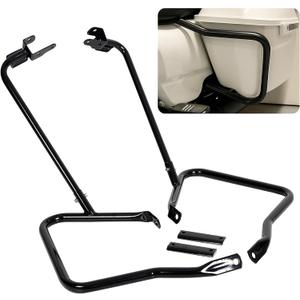 ECOTRIC Saddlebag Bracket Guard Bars Compatible with 2014-2024 Harley Davidson Touring Street Road Glide FLH Saddle Bags Guard Mount Black