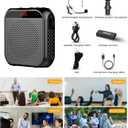 Voice Amplifier with Wireless Lapel & Wired Microphone, Rechargeable Megaphone PA Speaker Headset System, Portable Teachers Microphone for Classroom/Yoga/Tour Guide/Speech