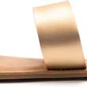 LM Women's Braided Slide Sandals Open Toe Two Band Slip On Flat Sandals Casual Summer Sandals, 7 (Gold)