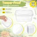 50 Pack 8 oz Tamper Proof Clear Deli Containers with Lid Disposable Square Plastic Deli Sandwich Tiramisu Airtight Meal Container for Refrigerator Dishwasher Microwave Take out Kitchen
