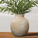 Ceramic Flower Vase for Home Decor, Rustic Farmhouse Vintage Retro Vase for Living Room, Kitchen, Bedroom, Decoration for House, Bookshelf, Dining Table, Office, Gift(7.4 inch)