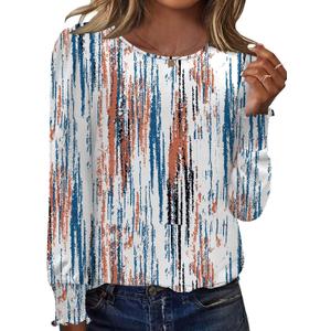 Ivicoer Womens Blouse Dressy Casual Long Sleeve Tunics for Women Fall Fashion Ladies Tops Elegant Shirts Boho (White Stripe, M)