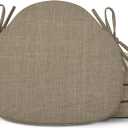 Shinnwa Dining Chair Cushions Set of 4, High-Resilience Foam Windsor Seat Pads, Kitchen Chair Cushions with Ties & Textured Cover, 4 Pack, 16.5 x 15.5 x 2, Light Brown, 4 Count