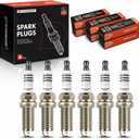 A-Premium Iridium Platinum Spark Plugs Compatible with Honda Accord & Jeep Grand Cherokee & Dodge Grand Caravan & Kia Sorento & Hyundai Santa Fe & Chrysler Town & Country & Acura RDX, Pack of 6 